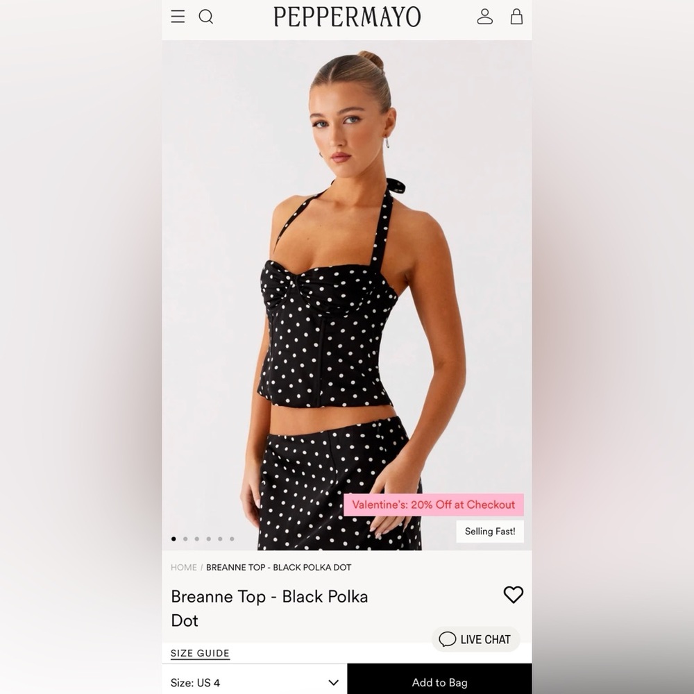 Peppermayo Black Polka Dot Set, Size US 4